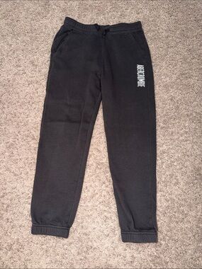 Abercrombie & Fitch Kids Black Fleece Joggers with Side Logo